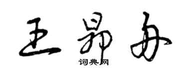 曾慶福王昂舟草書個性簽名怎么寫