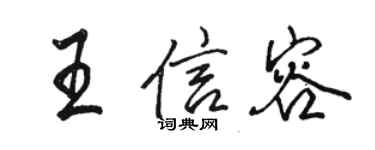 駱恆光王信容行書個性簽名怎么寫