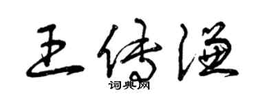 曾慶福王傳謙草書個性簽名怎么寫
