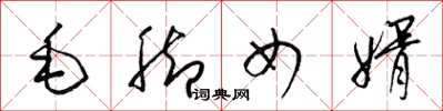 梁錦英毛腳女婿草書怎么寫