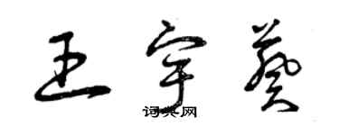 曾慶福王宇葵草書個性簽名怎么寫