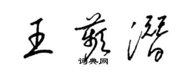 梁錦英王苹潛草書個性簽名怎么寫