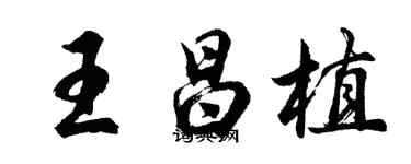 胡問遂王昌植行書個性簽名怎么寫