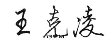 駱恆光王克凌行書個性簽名怎么寫