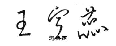 駱恆光王寧蕊草書個性簽名怎么寫