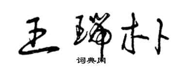 曾慶福王瑞朴草書個性簽名怎么寫