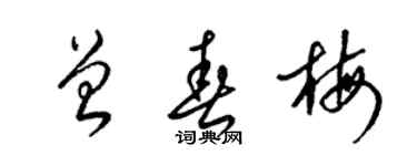梁錦英曾春梅草書個性簽名怎么寫
