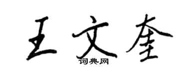 王正良王文奎行書個性簽名怎么寫