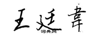 王正良王廷韋行書個性簽名怎么寫