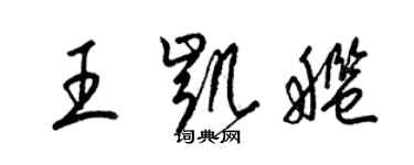 梁錦英王凱艦草書個性簽名怎么寫