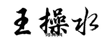 胡問遂王操水行書個性簽名怎么寫