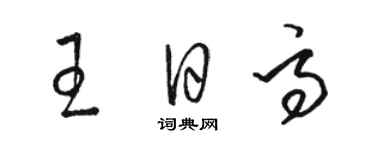 駱恆光王日高草書個性簽名怎么寫