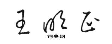 駱恆光王明正草書個性簽名怎么寫