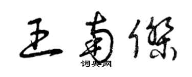 曾慶福王南傑草書個性簽名怎么寫