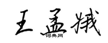 王正良王孟娥行書個性簽名怎么寫