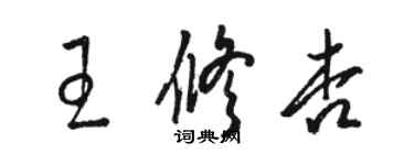 駱恆光王修杏草書個性簽名怎么寫