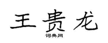 袁強王貴龍楷書個性簽名怎么寫