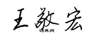 王正良王敬宏行書個性簽名怎么寫