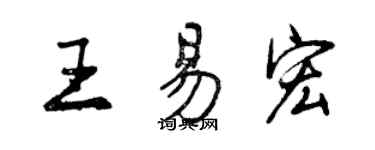 曾慶福王易宏行書個性簽名怎么寫