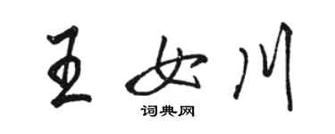 駱恆光王女川行書個性簽名怎么寫