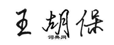 駱恆光王胡保行書個性簽名怎么寫
