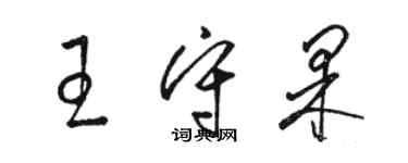 駱恆光王守果草書個性簽名怎么寫