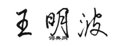 駱恆光王明波行書個性簽名怎么寫