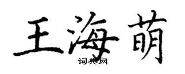 丁謙王海萌楷書個性簽名怎么寫