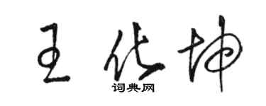 駱恆光王化坤草書個性簽名怎么寫