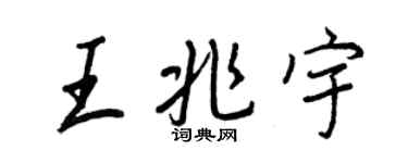 王正良王兆宇行書個性簽名怎么寫
