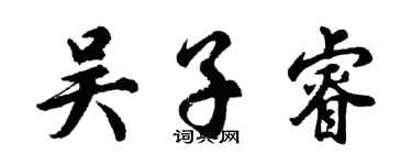 胡問遂吳子睿行書個性簽名怎么寫