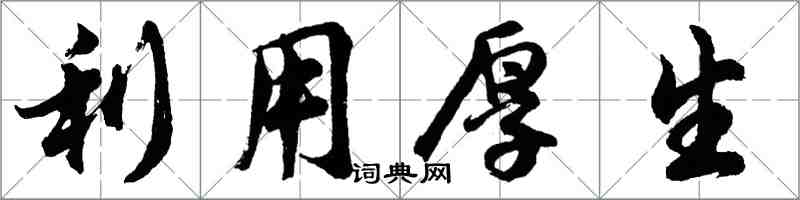 胡問遂利用厚生行書怎么寫