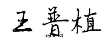 曾慶福王普植行書個性簽名怎么寫