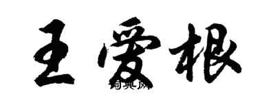 胡問遂王愛根行書個性簽名怎么寫