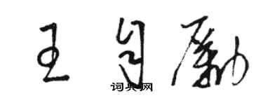 駱恆光王自勵草書個性簽名怎么寫