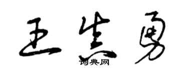 曾慶福王真勇草書個性簽名怎么寫