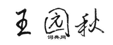 駱恆光王園秋行書個性簽名怎么寫