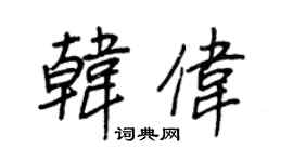 王正良韓偉行書個性簽名怎么寫