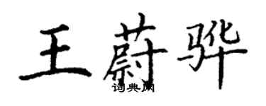 丁謙王蔚驊楷書個性簽名怎么寫