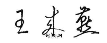 駱恆光王來燕草書個性簽名怎么寫