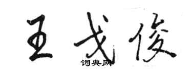 駱恆光王戈俊行書個性簽名怎么寫