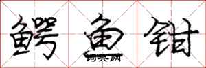 龐中華鱷魚鉗行書怎么寫