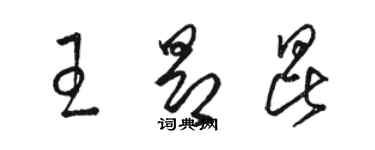 駱恆光王昂昆草書個性簽名怎么寫