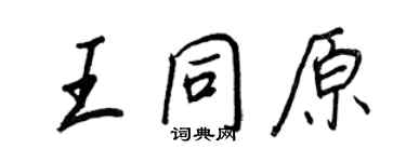 王正良王同原行書個性簽名怎么寫