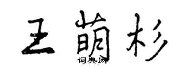 曾慶福王萌杉行書個性簽名怎么寫