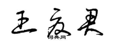 曾慶福王夏君草書個性簽名怎么寫