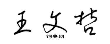 梁錦英王文哲草書個性簽名怎么寫