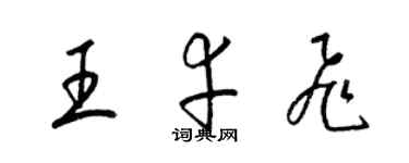 梁錦英王幸飛草書個性簽名怎么寫