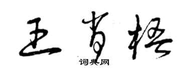 曾慶福王肖梧草書個性簽名怎么寫