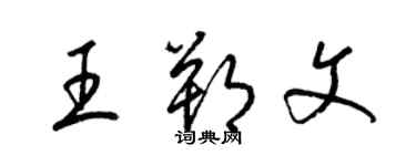 梁錦英王朔文草書個性簽名怎么寫